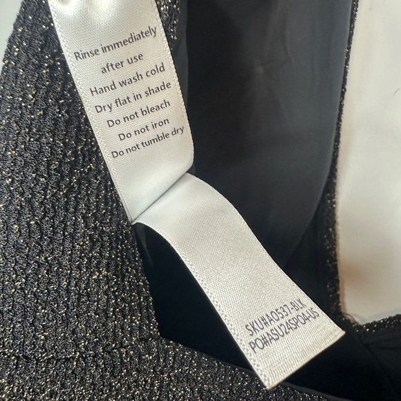 Andie Swim The Augustine One Piece Black Gold Glitter Women's Swimsuit NWT XL - Picture 9 of 10
